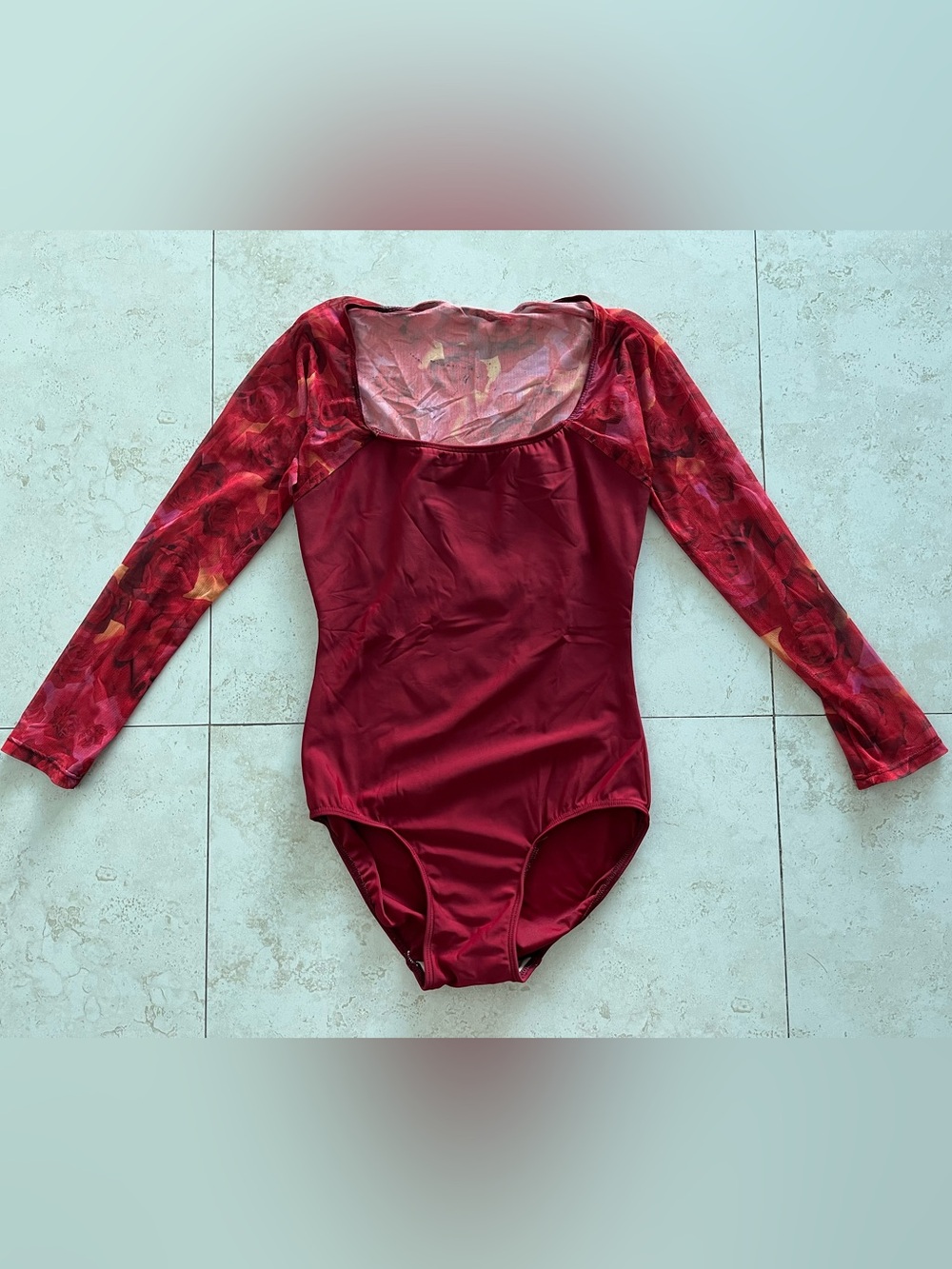 Eleve Dancewear Women's Red Long-Sleeve Ballet leotard